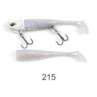 Noeby ชุดเหยื่อเหยื่อล่อหัวนิ่มแบบสั่น7.5Cm 21G 9Cm 28G เหยื่อล่อตัวยาวรูปตัวทีหางตัวทีเหยื่อตะขอเกี่ยวเหยื่อปลากะพงขาวแบบแบน