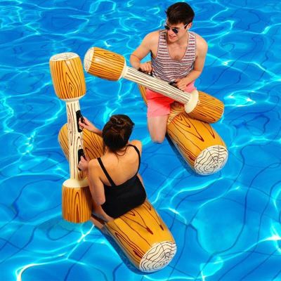 Yuyu 4 Pieces Inflatable Battle Logs Adult Pool Float Toys Inflatable Game Float For Kids