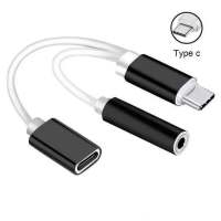 2 in 1 Charger And Audio Type C Cables Earphone Headphones Jack Adapter Connector Cable 3.5mm Aux Headphone For Android Phones