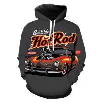 Sudadera con capucha para hombre y mujer, ropa de calle informal con dibujos animados de coches, Estilo Vintage, Unisex, de gran tamaño, primavera 2022