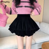 【CC】 Pleated Skirts Temperament Waist All-match Hotsweet Faldas Mujer