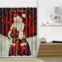 13 Types Christmas Shower Curtain Polyester Fabric Bathroom Curtain with Hook Waterproof Bathroom Accessories Set Shower Curtain