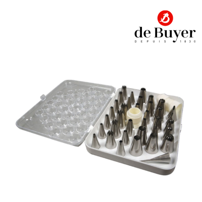 de Buyer 2114.10 35 Piping Nozzle Set + S/S Adapters/เซ็ตหัวบีบ