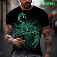 2023 newMens Fashion Scorpion 3D Printed Casual T-Shirt Cool Funny Hip Hop Streetwear Short Sleeve Tee