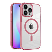 เคสซิลิโคนชุบใสสำหรับเคสโทรศัพท์แม่เหล็ก Magsafe สำหรับ iPhone 15 Pro Max 15 Plus 14 Pro Max 13 Pro Max 12 Pro Max