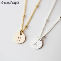 925 Silver Coins Necklace Initial Pendants Handmade Jewelry Letter Name Chocker Boho Kolye Necklace Women