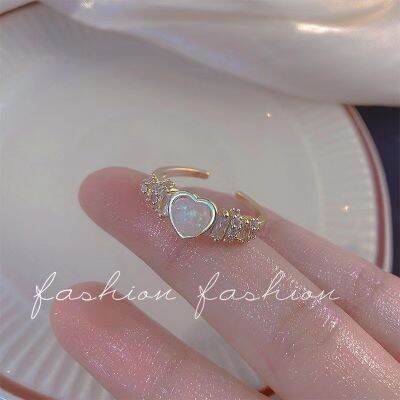 Love Ring Women S Luxury Niche ความรู้สึกของความหนาวเย็นในระดับสูงเกาหลีเปิดแหวนปรับได้