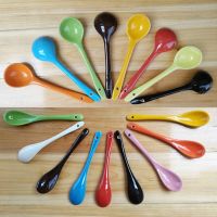 8pcs Ceramic Coffee Spoons  Coffee Scoop Spoon Colorful Dinnerware Sets for Kitchen Restaurant Home (  ) Serving Utensils