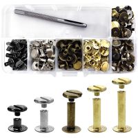 ☬┋ Leather Craft Kits Chicago Screws Solid Round Head Nail Studs Rivets Bolt For Luggage Clothes Bag Strap Shoes Belt Decorations