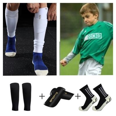 1 Set Mens Adults Kids Childrens Teenagers Elastic Leg Covers Soccer Football Shin Guards PadS Gear Leg Exercise Protection Sleeves Socks Set