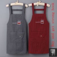 Pure cotton bib apron household kitchen hand wipe apron fashion one-piece overalls waterproof and oil-proof apron large pocket apron