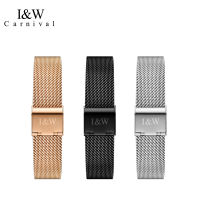 Original 316L Stainless Steel Bracelet Watch Strap Band For CARNIVAL I&amp;W Ultra-thin Universal Milanese Mesh Strap 14MM 16MM 20MM