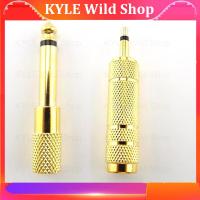 KYLE Wild Shop 10pcs 6.35mm 1/4" mono Male To 3.5mm 1/8" Female Connector Jack Audio Speaker Mono Terminal Plug Headphone Adapter Gold Plated 6.5mm