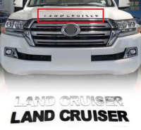 โลโก้ตัวอักษรแยก ติด โตโยต้า แลนด์ครูซเซอร์ สีเงิน กับสีดำ Toyota Land Cruiser Front ABS SILVER OR BLACK Bonnet Emblem Insignia Logo Badge Symbol Car Decal