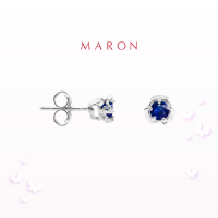 [New Item] MARON ต่างหูเสริมดวง ต่างหูพลอยแท้ เงินแท้ แถมฟรี ผ้าเช็ดเครื่องประดับ มีใบรับประกัน พร้อมกล่อง พร้อมส่ง I Shooting Star Stud Earrings Blue Sapphire