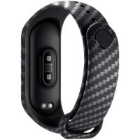 สายคาร์บอนไฟเบอร์สำหรับสายรัดข้อมือ Mi Band 6 5 4 3สร้อยข้อมือซิลิโคนสำหรับ Xiaomi Miband6สายรัดข้อมือสายสำรองนาฬิกากีฬา