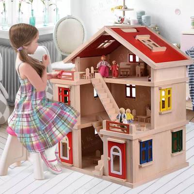 บ้านตุ๊กตาสีชมพู ของเล่นบ้านไม้จำลอง บ้านตุ๊กตาสีชมพู บ้านไม้ปริศณาของเล่นเด็กฝึกสมาธิเสริมการเรียนรู้ 🌺พร้อมส่ง🌺