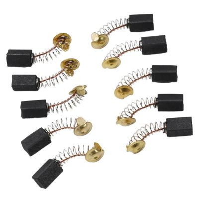 10pcs Carbon Motor Brushes For Circular Saws Electric Drills Hammer Dust Collectors Motorcycles Fan Motors Angle Grinders Rotary Tool Parts Accessorie