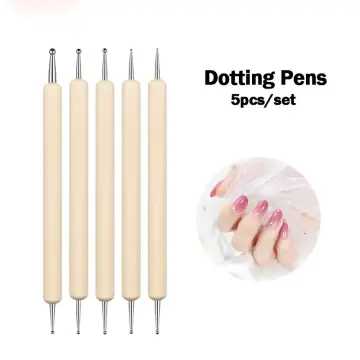 Dual Heads Wooden Dotting Pen Marbleizing Tool Nail Art Dot