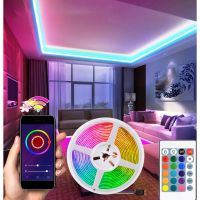 {ItalyNest shop}【พร้อมส่ง】5050ไฟแถบไฟ LED RGB 3M พร้อมการควบคุมแอปพลิเคชั่นโทรศัพท์บลูทูธการตกแต่งบ้าน Lampu Led Hiasan Tidur