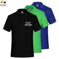 Summer short-sleeved solid color classic Polo shirt customization/design logo mens and womens casual  work  advertising shirts Towels