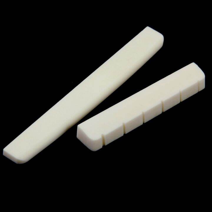 2-sets-of-4pcs-classical-guitar-slotted-saddles-nuts-bone-musical-instrument-parts-beige