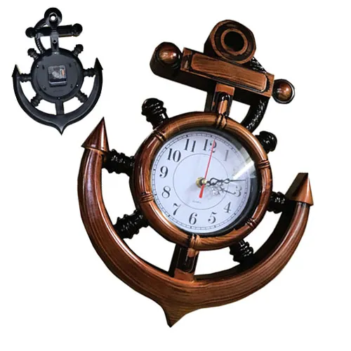 ANCHORCLOCK - Modern Home Wall Clock Battery Operated Ship Anchor ...