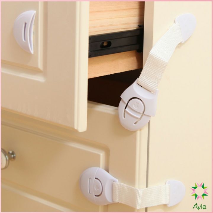 ayla-ที่ล็อคลิ้นชักและปิดประตูกันหนีบมือเด็ก-ลิ้นชักล็อ-คตู้เด็กล็อคประตู-ป้องกันความ-child-safety-lock-with-clothes-belt