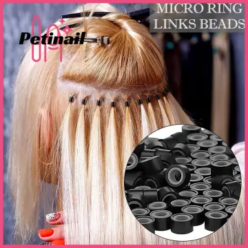 Hair Extension Copper Nano Links Micro Beads with Silicone Hair