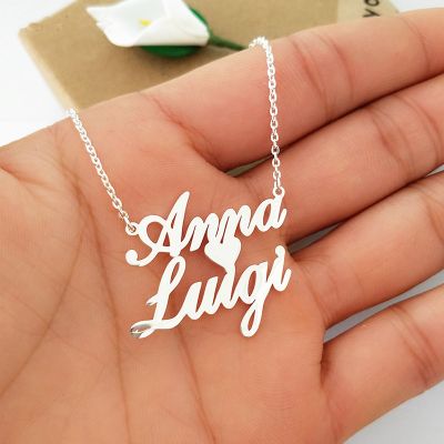 Custom Necklaces with Heart Personalized Name Pendant Necklaces Jewelry Personality Letter Choker Necklaces with Name for Couple