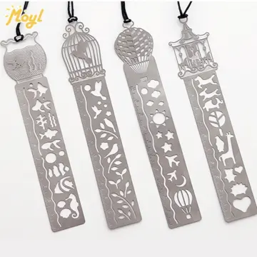 Hollow Metal Bookmarks, Retro Stainless Steel Bookmarks, Planner Ruler  Stencil for Kids Students Stationery Gift for Book Reading Presents,4 PCS  (4) : : Stationery & Office Supplies