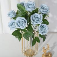 【DT】 hot  Artificial Rose Great Fidelity Not Withered Simulation Rose 9 Bulbs Wedding Party Imitation Rose Balcony Decor Stuff