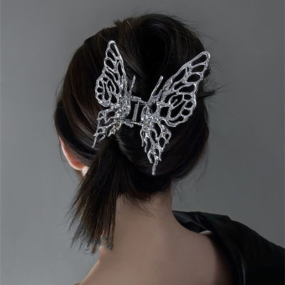 Vintage Jaw Shaped Clips Silver Accessories Punk Butterfly Style Hairpins Hair Metal Large