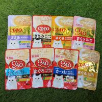 CIAO Pouch - อาหารเปียกสำหรับแมว ขนาด 40g - 50g แบบซุปและเยลลี่ **แบบ 12 ซอง** หรือ **16 ซอง 1 กล่อง**