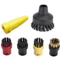 6 Pieces Round Brush Nozzle Kit For Karcher SC1 SC2 SC3 SC4 Steam Cleaner Parts