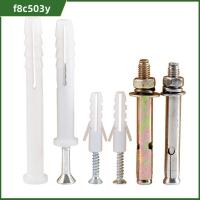 F8C503Y 10Sets/pack ทนทานต่อการใช้งาน ปลั๊กผนังบ้านเจาะ สำหรับแผ่นยิปซั่มพลาสติกไนลอน สกรูขยายได้ ขยายชุดสลักเกลียวเล็บ ยึด drywall แขน พร้อมสกรูสกรู