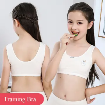 Puberty Girls Training Bra Teenage Sports Bra Padded Crop Tops With Chest  Pad
