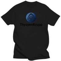 เสื้อยืดโลโก้ Thyssenkrupp สำหรับผู้ชายเสื้อแฟชั่นคอกลมแขนลำลองขาสั้นพิมพ์ลายเสื้อคอกลมฤดูร้อนเสื้อยืดตลกๆสำหรับผู้ชาย