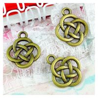 【cw】 50Pcs bronze Charms Chinese knot pendant fit bracelet necklace 18.5x15.5MM Jewelry Findings Accessories 【hot】