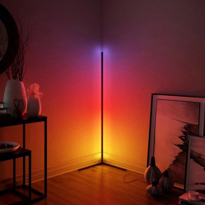 2021 New RGB Corner Floor Lamp Modern Simple WiFi App Control Light with Remote Control Atmosphere Lamp Indoor Standing Light