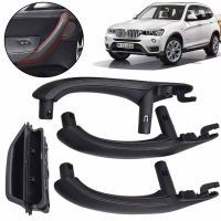 Left Right Driver Car Interior Door Pull Handle Leather Cover Set Assembly Replacement For BMW X3 X4 F25 F26 2010-2016