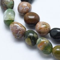 Beadthoven 30~50pcsstrand Natural Ocean Jasper Beads Strands Nuggets 8~10mm Hole: 0.8mm