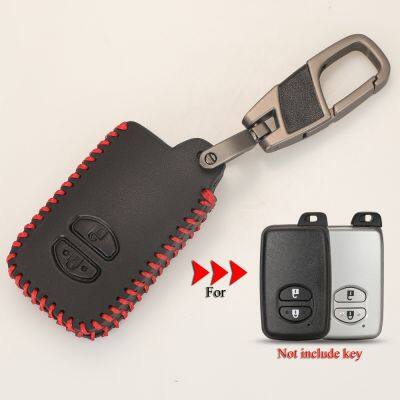 dfthrghd jingyuqin Leather Car Key Cover For Toyota Aurion Avalon Landcruiser Camry Highlander RAV4 Yaris 2 Buttons Remote Case