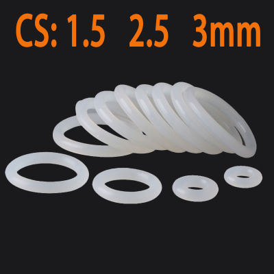 【2023】VMQ White Silicone O Ring Gasket Thickness 1.5 2 2.5 3mm OD 5 ~ 60mm Food Grade Rubber Insulate Round O Shape Seal O-Ring