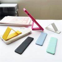 【Great. Cell phone case】ขาตั้งสีสมาร์ทโฟนสำหรับ HUAWEI IPhone พับได้ขายึดโทรศัพท์แบบกดดึงสีทึบด้านหลังสติกเกอร์ที่ยึดสำหรับเดสก์ท็อป