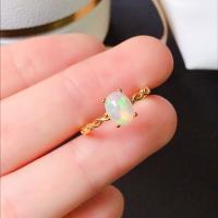 2ct Natural opal woman rings 925 silver Gold Plated beautiful fire color