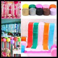 LEMMRE 1 Roll ศิลปะหัตถกรรม อุปกรณ์ปาร์ตี้ สายรุ้ง Crepe Paper Streamers กระดาษ DIY ตกแต่งงานแต่งงาน Garland การถ่ายภาพฉากหลัง