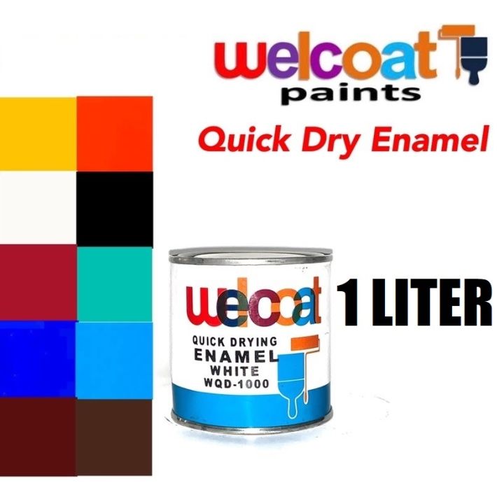 WELCOAT QUICK DRY ENAMEL 1 LITER ALL COLORS QDE WHITE PAINT FOR WOOD ...