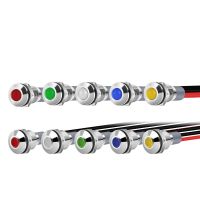 LED metal indicator light 10mm with line waterproof power signal light equipment car modification work light 24v220v