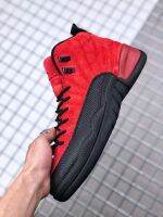 2022 New 【Original】 ΝΙΚΕ A J 12 Mens Suede Temperament All-Match Cushioning Fashion Basketball Shoes Sneakers Red Black